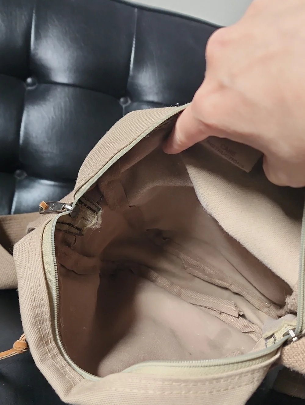 VTG JanSport Canvas Leather Safari Sac Crossbody Bag Field Satchel Gorpcore Tan
